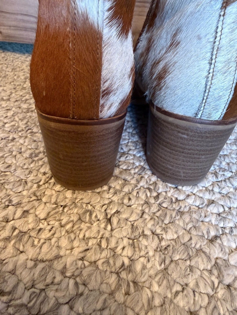 Myra Bag Brown and White Cowhide Ankle Booties - Picture 7 of 8